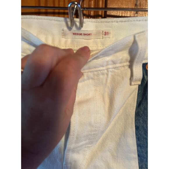 Levi’s women’s wedgie short button fly cutoff denim patchwork size 31 - Picture 2 of 3